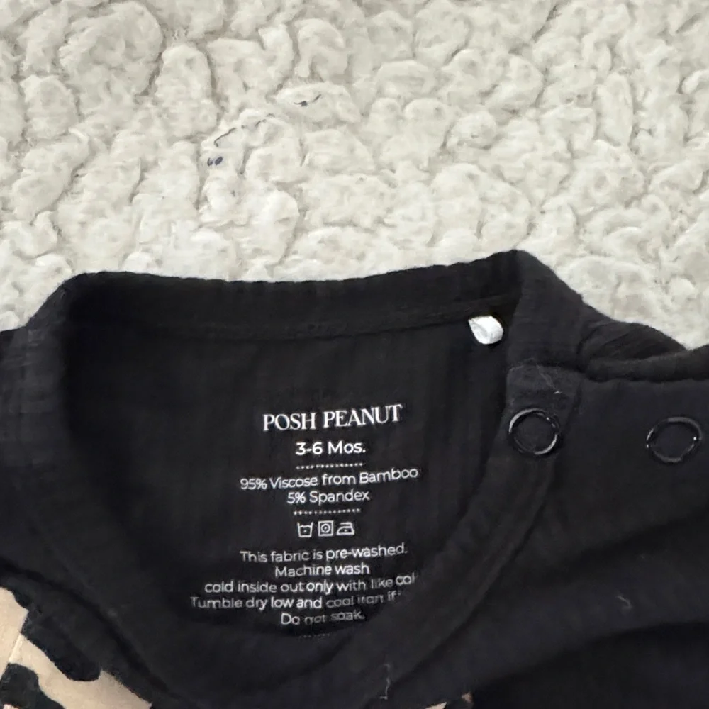 Posh Peanut Black Dress with Leopard Print Diaper Cover